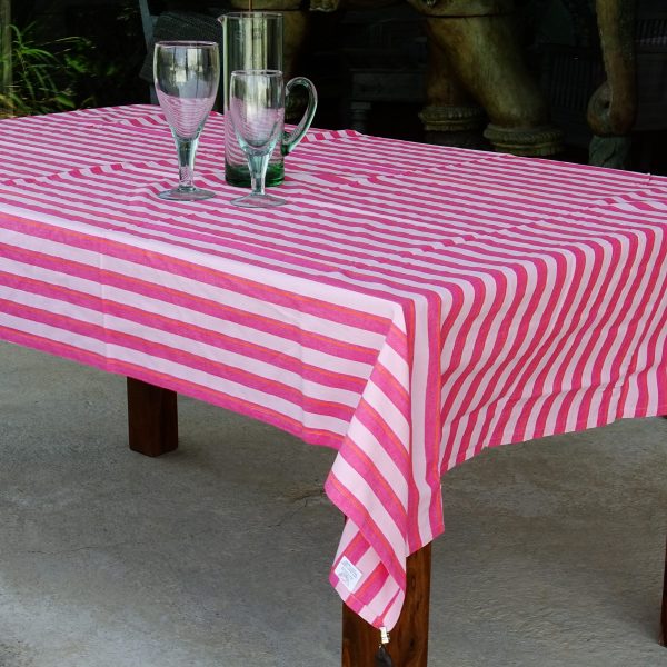 tablecloth pink stripes ht84124