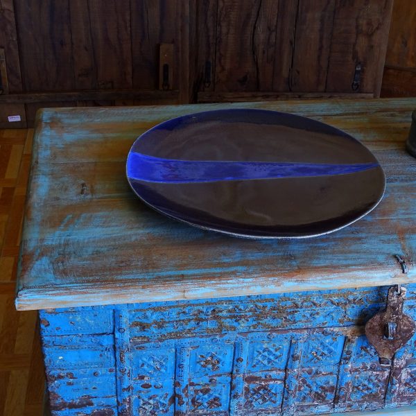 ceramic plate deep blue av31361 b